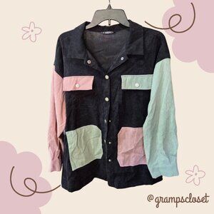 Shein Color Block Button Up